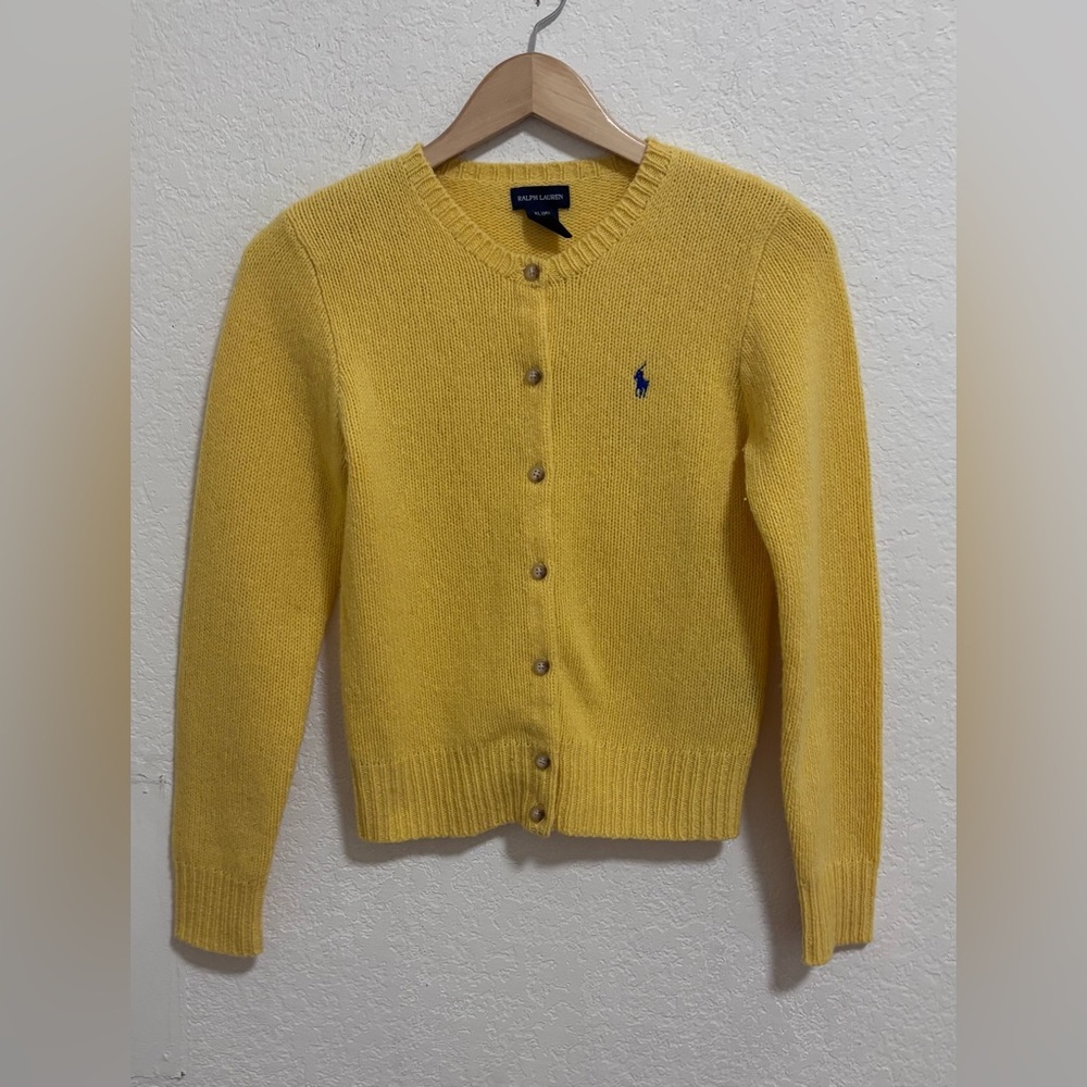 Ralph lauren wool angora button front cardigan